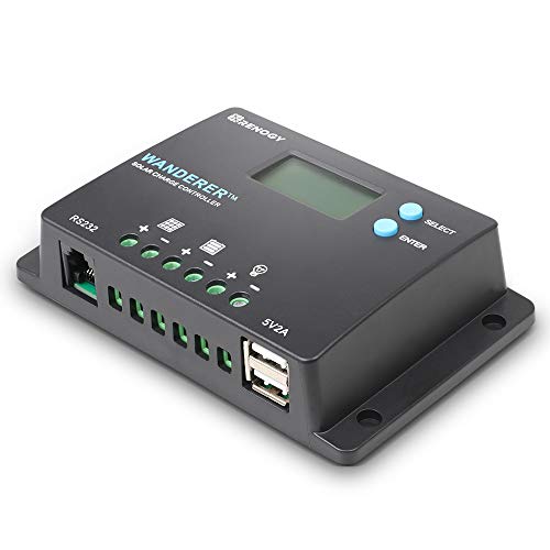 Renogy Wanderer 10A PWM Solar Charge Controller 12/24V for Solar Panels
