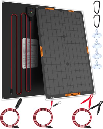 OYMSAE 30W 12V Portable Waterproof Solar Panel Trickle Charger & Maintainer