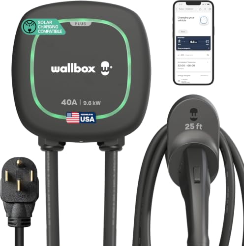 Wallbox Pulsar Plus Level 2 Ev Charger 40A, Electric Car Charger EVSE J1772