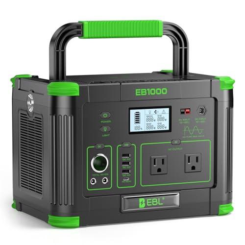 EBL Portable Power Station 1000W Solar Generator 999Wh for Home Backup