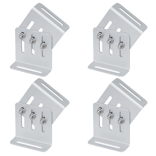 4 Sets Adjustable Solar Panel Tilt Mount Brackets, Solar Panel Mount for RV and Roof, Flexible Length: 4"-7", Aluminum Alloy 6063