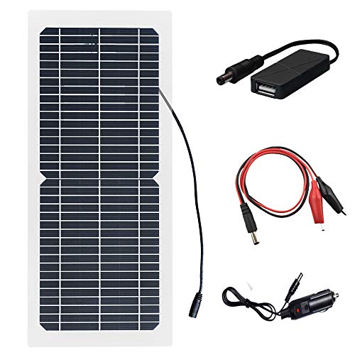 XINPUGUNAG 18V 10w Solar Panel Kit battery charger Semi-flexible Monocrystalline Cell DIY Module Connector DC 12v 5V USB Cigarette lighter charge for phone,battery car