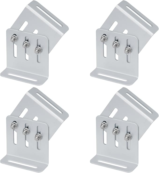 4 Sets Adjustable Solar Panel Tilt Mount Brackets, Solar Panel Mount for RV and Roof, Flexible Length: 4"-7", Aluminum Alloy 6063