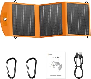 SOLUPUP Solar Panels 30W Portable Foldable Solar Charger with 5V USB-A and USB-C Fast Char